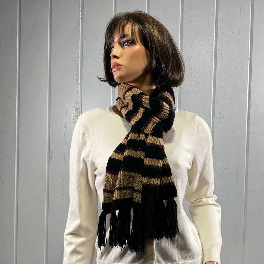 *Outbreak Women's Winter Fringe Hem Striped Scarf